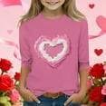 thumbnail image 2 of Annhoo Cute Tops for Kids Boy Girl Round Neck Long Sleeve Print Graphic Valentine's Day Shirts Fashion Casual Clothes, 2 of 5