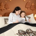 thumbnail image 5 of meiyoeat leopard Bow Monogram 7 Pieces Full Size Bedding Sets,Cheetah Print Initial P Full Size Bed in a Bag,Black Reversible, 5 of 7