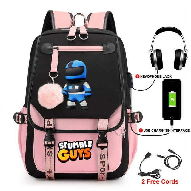 Tripping Peoplestumble guysSurrounding the Game Backpack Student Schoolbag Fashion BackpackUSBComputer Bag 18 Average Size