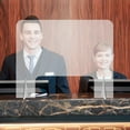 thumbnail image 1 of Raindrops Office Desk Sneeze Guard Transparent Barrier Panel Spray Prevention Square 1Set, 1 of 8