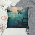 thumbnail image 2 of PRATYUS Shark Decorative Pillow Cover, Marine Life Throw Pillow Cover for Home Office Camping, Underwater World Fish Pillow Cover, Ocean Life Decor Cushion Cover White, 2 of 5