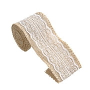 NUOLUX 2M*6CM Burlap Beige Lace Craft Ribbon for Craft Wedding Home Decor (Beige)