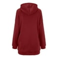 thumbnail image 2 of Lixiuxyad Women Winter Warm Long Zipper Hooded Jackets Sweatshirt Loose Pocket Drawstring Hoodie Coat Red, 2 of 4