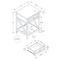 thumbnail image 2 of Monarch Specialties Accent Table, End, Side Table, 2 Tier, Bedroom, Nightstand, Lamp, Storage Drawer, Black Veneer, Transitional, 2 of 3