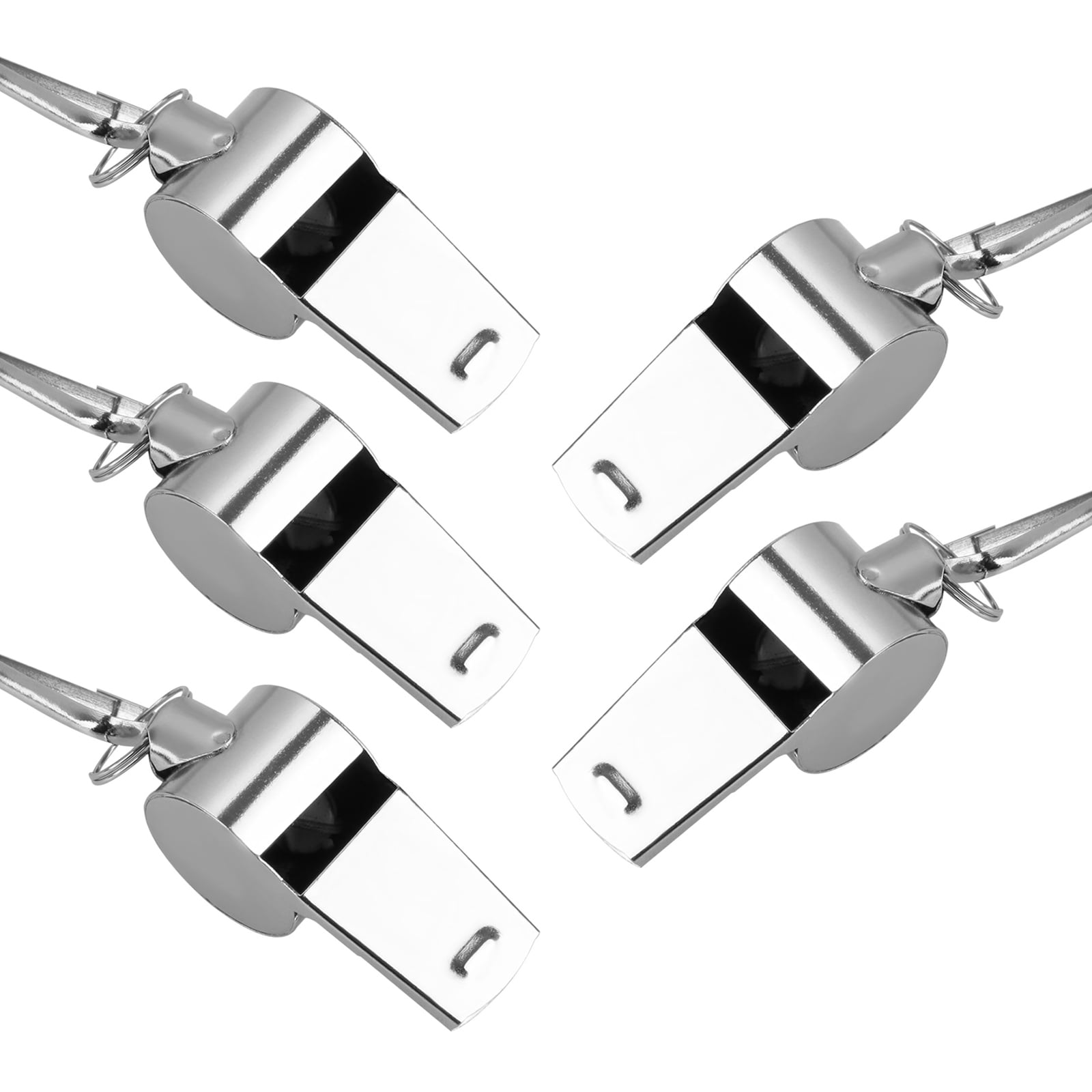 10/2PCS Stainless Steel Whistle, Loud Metal Whistle with Lanyard for