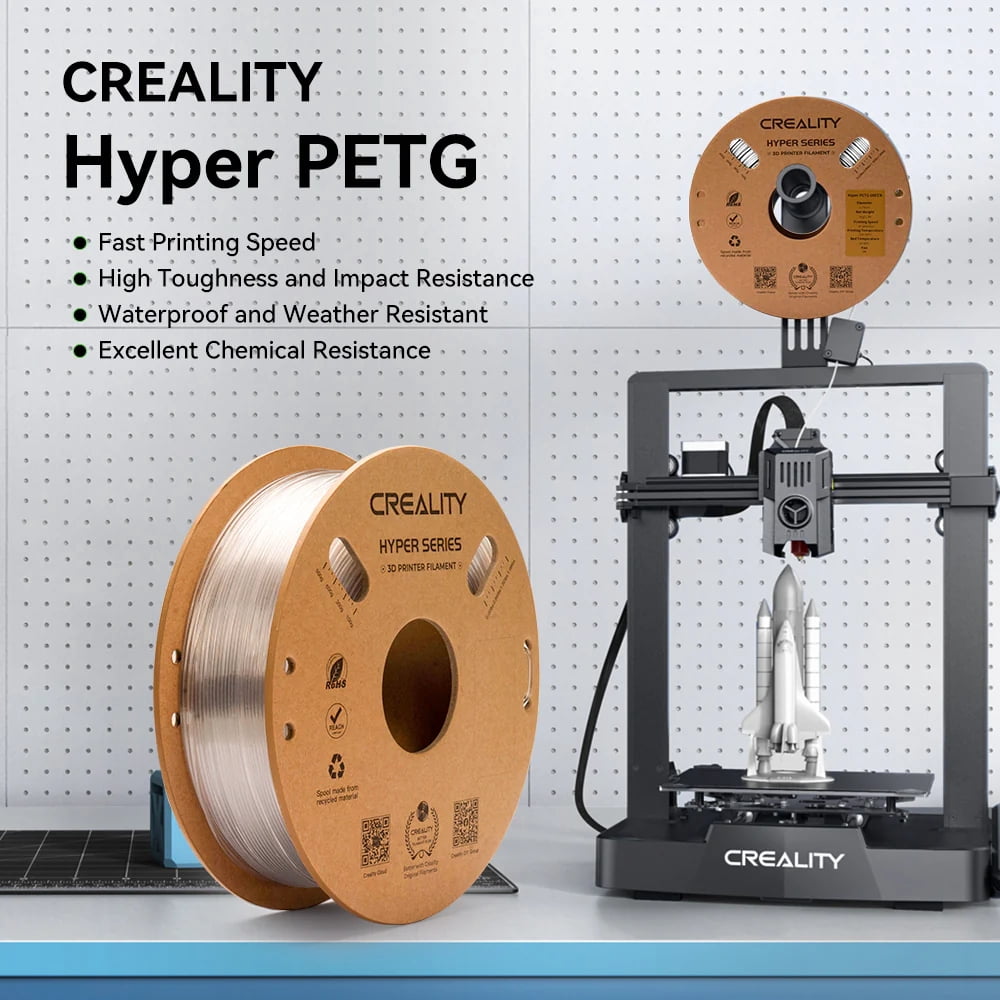 8 Pack Creality Hyper PETG Filament for K1 Max K2 Plus Ender 3 V3 SE/V3 SE 3D Printer High Speed 300mm/s 3D Printer Filament for DIY-Muticolor