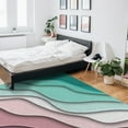 thumbnail image 6 of Area Rugs 5x8 Ft Geometric Abstract Green Pink Gradient Non-Slip Washable Rug Indoor Rug Floor Mats Non Shedding Carpet for Living Room Bedroom Dining Room Home Decor, 6 of 8