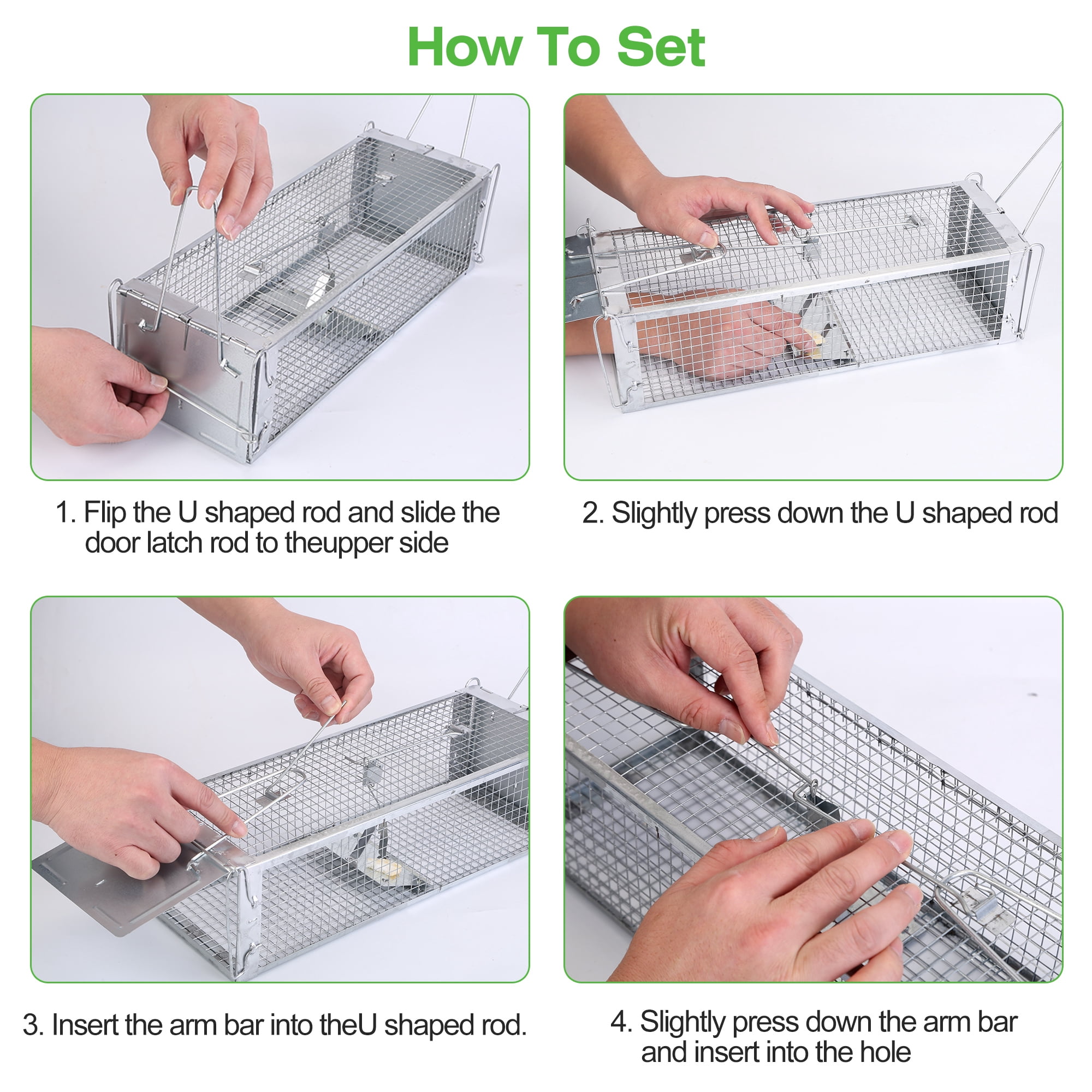 Rat Trap, iMounTEK 2-Door Mouse Trap Large, Catch and Release Trap Cage for Squirrel Mice Gopher Vole Chipmunk Raccoon Rodent Groundhog Rabbit