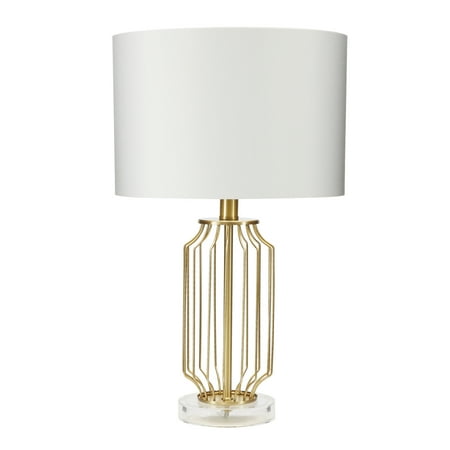 - Better Homes & Gardens Metal Cage Table Lamp, Brushed Brass Finish