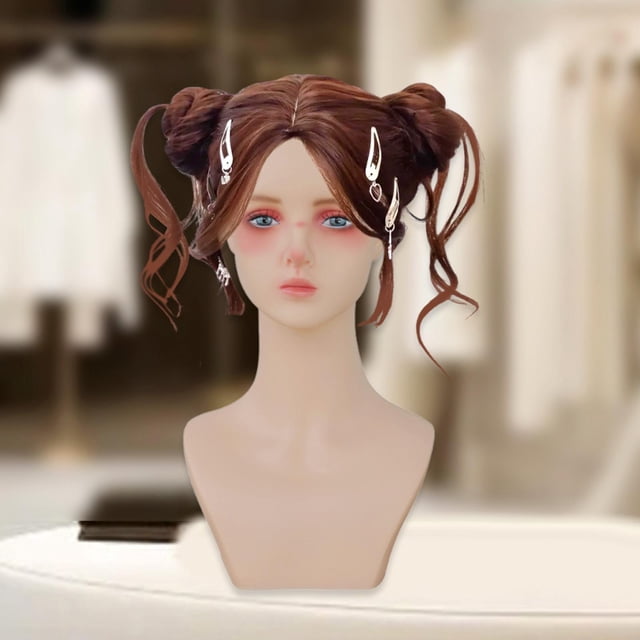 Maniquí Cabeza Soporte Exhibidor Gorro Peluca Soporte Accesorios PVC Ligero Fácil de Limpiar Adecuado para Salón Tienda Fotografía Entrenamiento Maqui Estilo E
