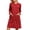 Red, variant on Nightgowns for Women Long Sleeve Crewneck Zip Up Sleep Dress with Pockets Pajama Dress Sleepwear