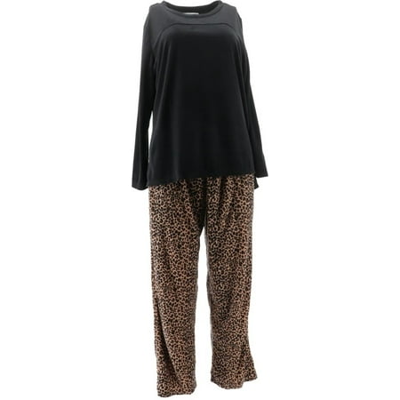 

Carole Hochman Velour Fleece Crew Neck PJ Set Women s A368291