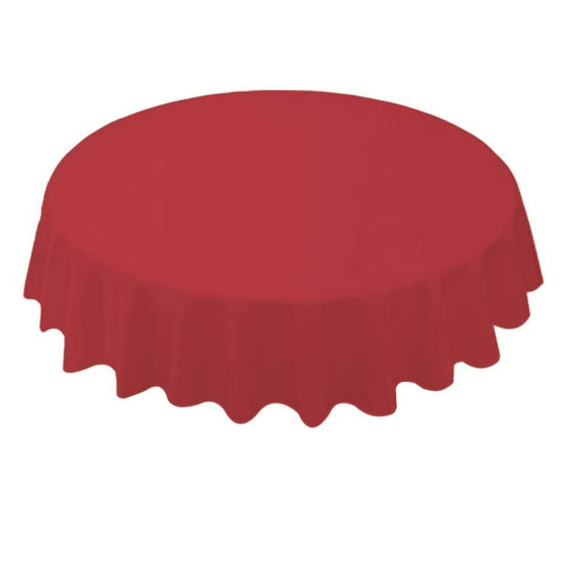 ENJOYW 84 Inch Round Tablecloth Simple Disposable PE Waterproof Thicker Table Cover Fabric for Home Tablecloth