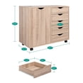 thumbnail image 3 of Naomi Home Adult 5-Drawer Storage Cabinet with Shelf and Wheels for Bedroom or Office, Natural, 3 of 9