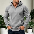 thumbnail image 6 of Atogsazn Mens 1/4 Zip Oversized Hoodies Casual Long Sleeve Hooded Sweatshirt Fall Winter Tops with Pocket Gray L Fashion, 6 of 8