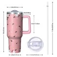 thumbnail image 2 of Pink Ghost Bat Halloween Pattern Tumbler with Handle and Lid,40oz Double Wall Vacuum Insulated Tumbler,Cups Gift for Women and Men, 2 of 7