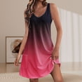 thumbnail image 2 of Ruyang Women's Summer Lace Up V Neck Women's Casual Summer Casual Sleeveless Baggy Tank Top With Knee Length Pocket Beach Dress Summer Day Dress, 2 of 5