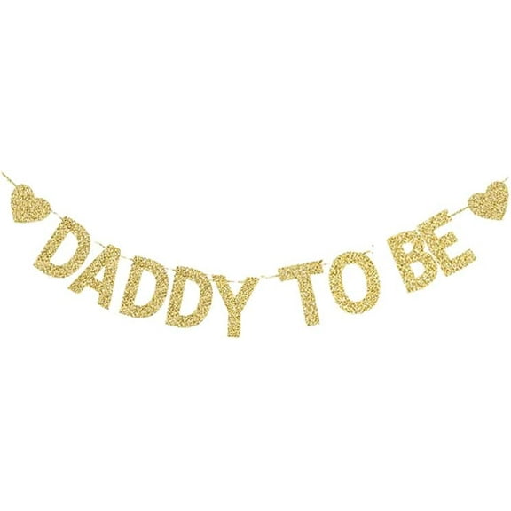 Baby Shower| Pregnancy Announcement Party Decorations, Mommy to Be/Daddy to Be Banner Gold Gliter Paper Sign (Daddy to Be)