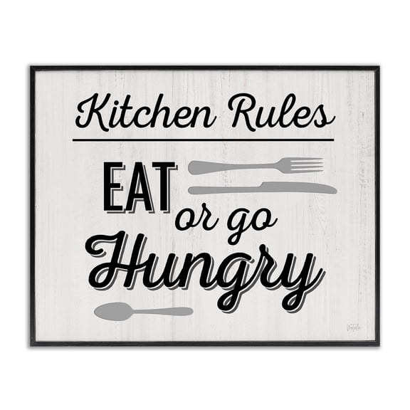 Stupell Industries Cottage Kitchen Rules or Go Hungry Black Framed Giclee Art, 14 x 11, by Natalie Carpentieri