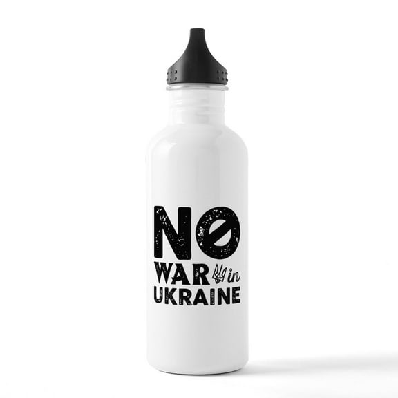 CafePress - No War In Ukraine Stainless Water Bottle 1 - Stainless Steel Water Bottle, Sports Bottle, 1.0L