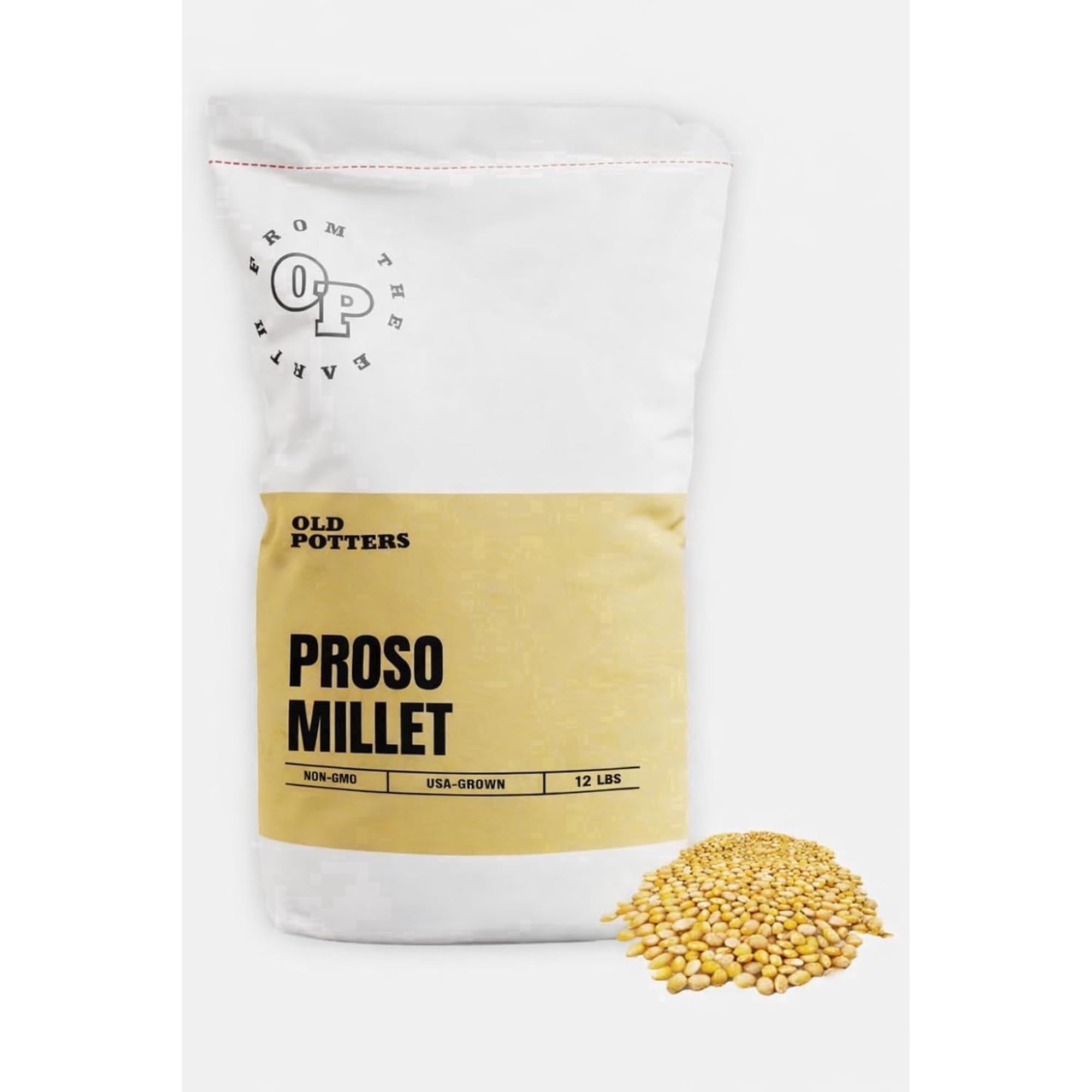 Old Potters Wildlife White Millet Attracts Birds and Wildlife Non-GMO, Gluten-Free, Nutrient Rich Bird Seed Mix 12 lb