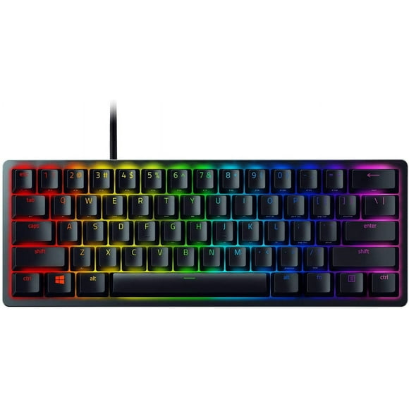 ERDS-Huntsman Mini 60% Gaming Keyboard: Fast Keyboard Switches - Clicky Optical Switches - Chroma RGB Lighting - PBT Keycaps - Onboard Memory - Snap Tap - Black