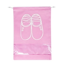 VerPetridure Outdoor Travel Transparent Visual Storage Bag Shoe Cover Sports Travel Waterproof Shoe Bag Visual Shoe Bag (Large) Pink 1 Pc Travel Shoe Bags, Drawstring Non-Woven Shoe Storage Bags, Lar