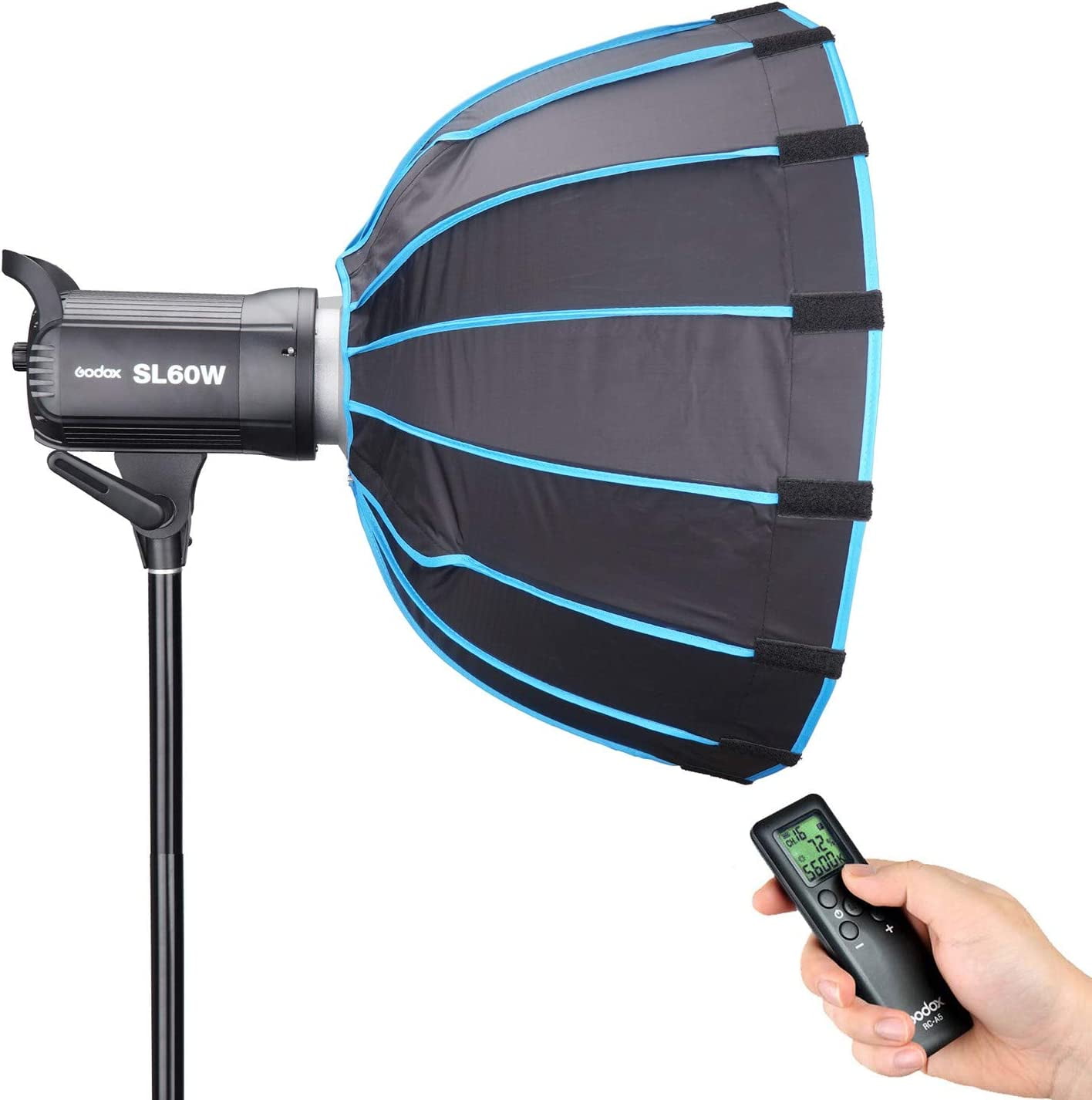 Godox SL60W Kit with Soft Box Softbox 5600K Studio Continuous LED Video  Light Lamp 5600K Bowens Mount for Video Recording 