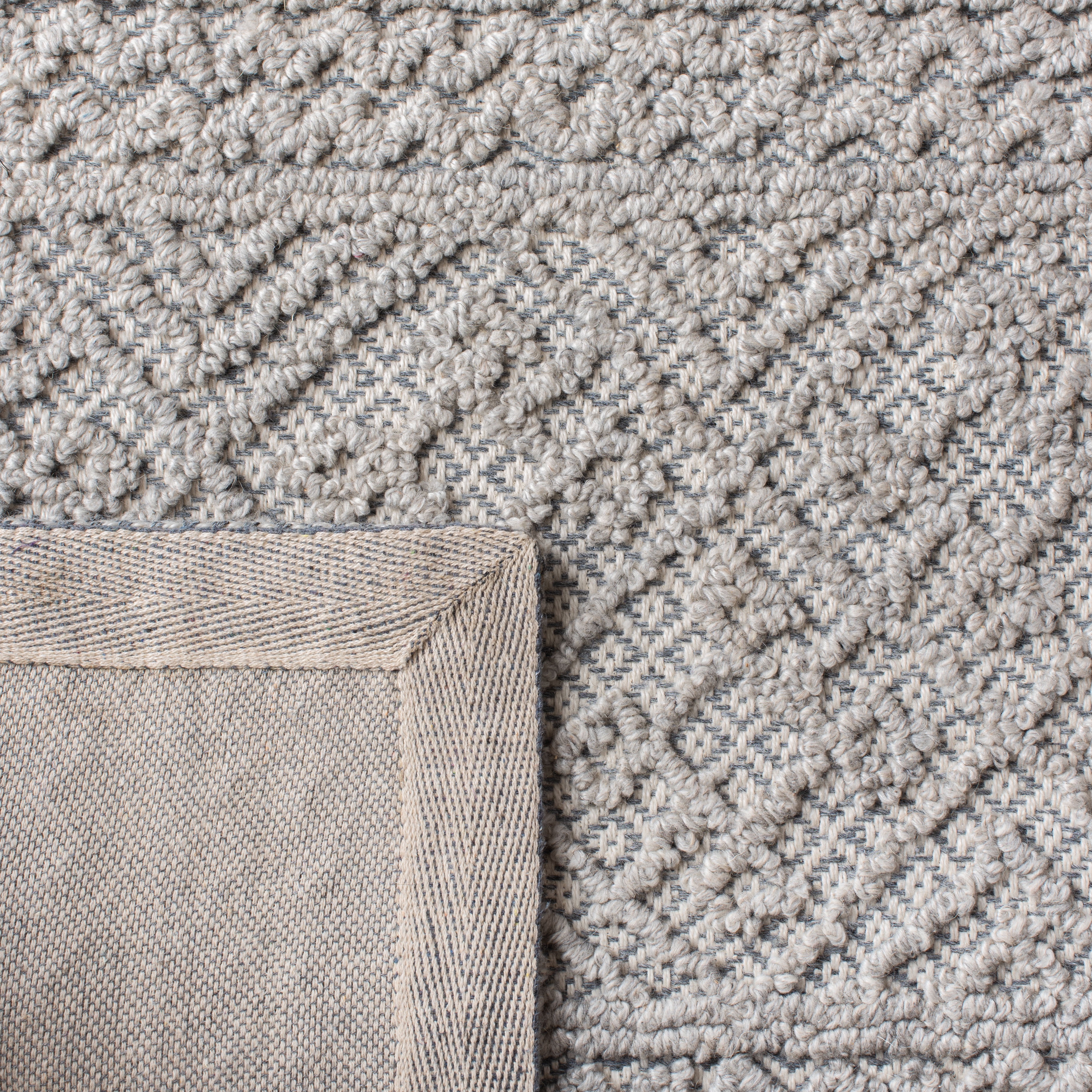 SAFAVIEH Trace Willoughby Geometric Striped Area Rug, Grey/Beige, 5' x 8'