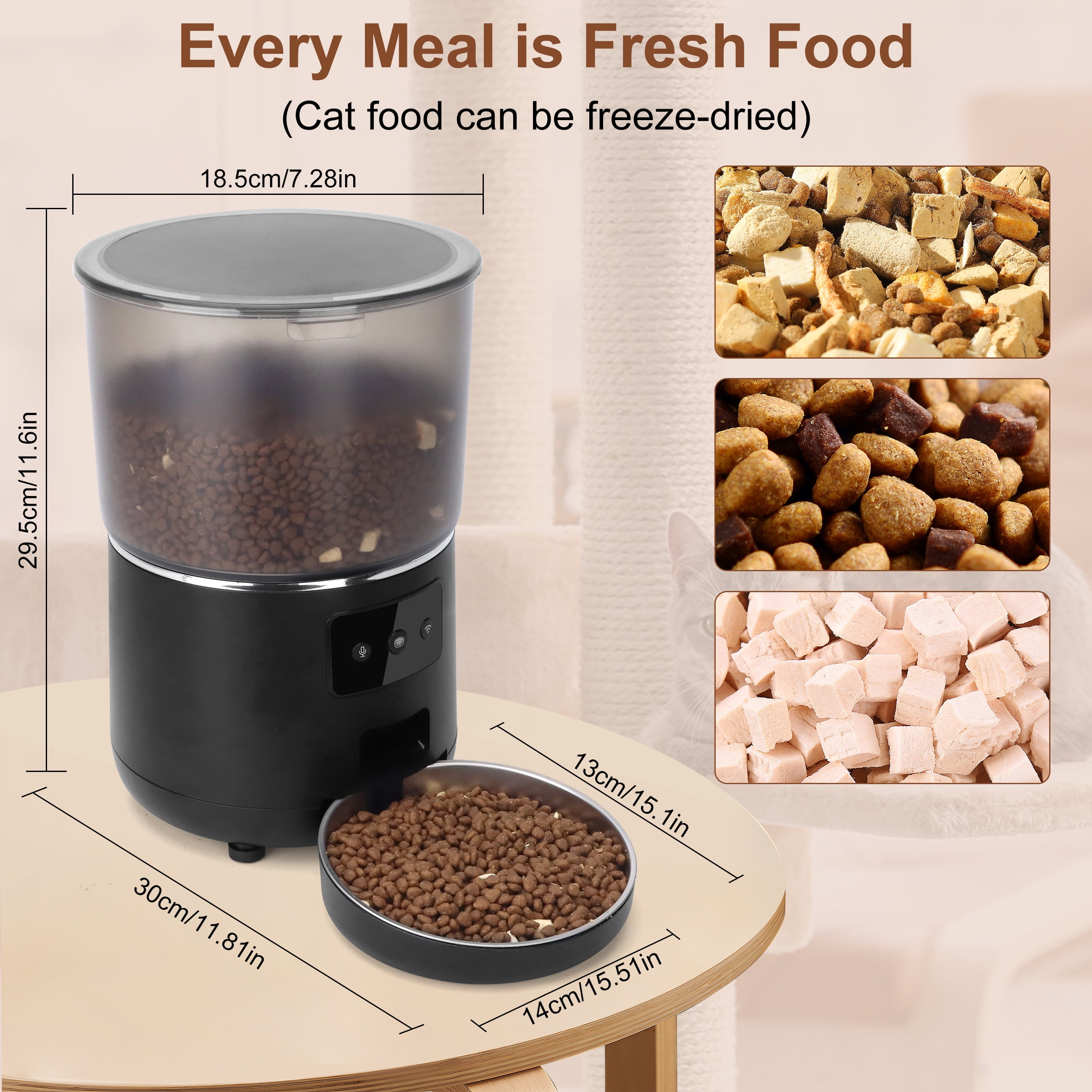 Cobectal WiFi Automatic Dog & Cat Food Dispenser with App Control