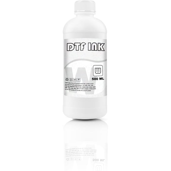 DTF White Ink 500ml for PET Film Heat Transfer Printing, Premium Compatible with L1800 L805 ET-8550 R1390 4720 I3200 DX7 DX5 Printers, 1 Pack