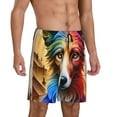 thumbnail image 2 of Sikiie Colorful Art Dog Mens Pajama Shorts, Lightweight Lounge Pant with Pockets Soft Sleep Pj Shorts for MenMedium, 2 of 6