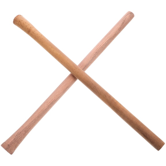 QIFULL 2Pcs Ergonomic Wooden Hoe Handles Non Skid Khaki Hardwood Replacement for Outdoor Tools