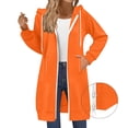 thumbnail image 4 of Long Hoodies for Women Fashion 2026 Full Zip Up Oversized Fleece Lightweight Casual Fall Jacket Coat with Pocket, 4 of 8