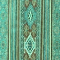 thumbnail image 1 of Ahgly Company Indoor Square Abstract Turquoise Blue Modern Area Rugs, 3' Square, 1 of 4
