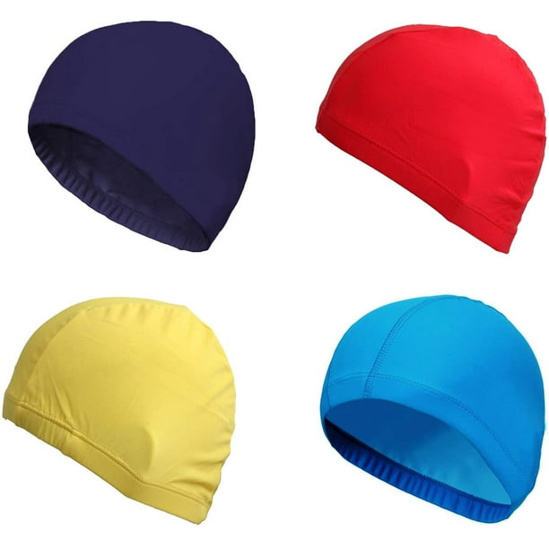 Elastic Fabric Swimming Cap Ears Long Hair Sports Swim Pool Hat for Adults  Men Women 