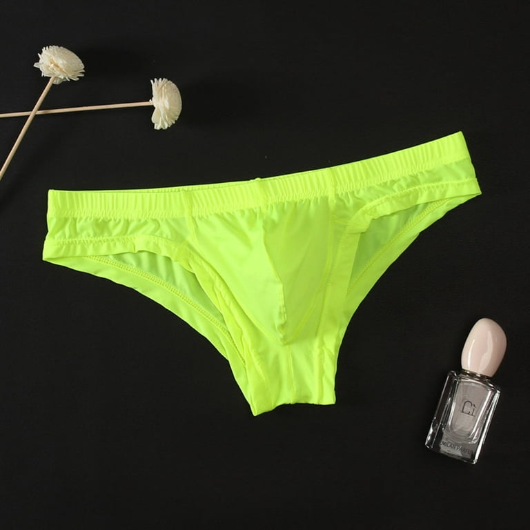 kpoplk Men's Underwear Briefs Mens Bikini Pouch Soft Full Coverage Lingerie  Low Waist Thong Underwear(Blue,M)