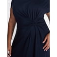 thumbnail image 3 of Terra & Sky Women's Plus Ruched Front Maxi Dress with Short Sleeves, Sizes 0X-5X, 3 of 4