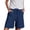 Navy, variant on Audhol Comfy Shorts for Women, Womens Casual Solid Side Pockets Pants Shorts Elastic Waist Pockets Daily Mid Long Shorts Beach Shorts for Women Black L