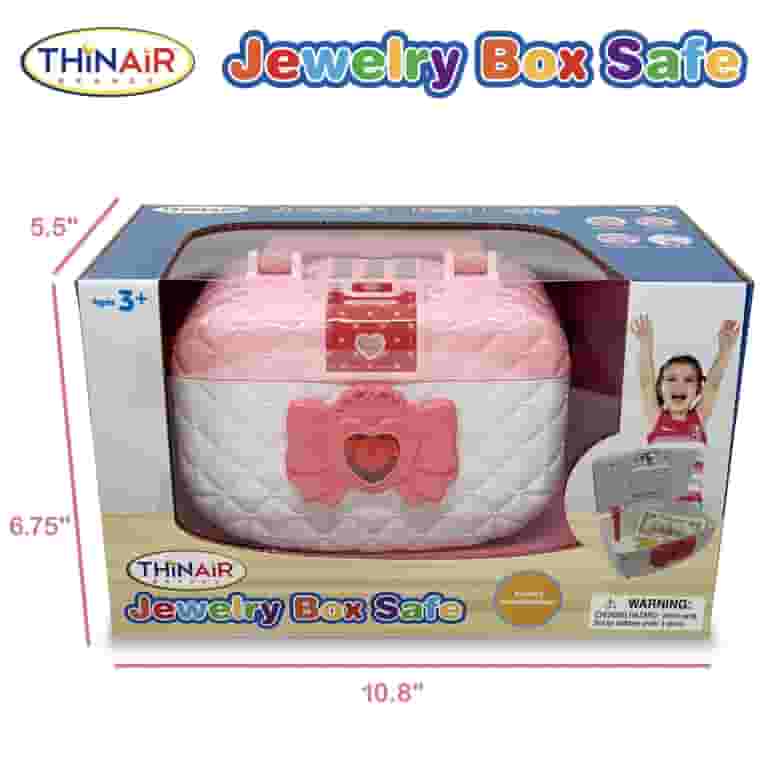 Playful Minds Jewelry Box Safe, Pink White Storage Safe, PIN Playful Minds Jewelry Box Safe, Pink White Storage Safe, PIN