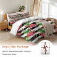 thumbnail image 7 of Pink Flamingo Bedding Duvet Cover Set King Size 4 Pieces Palm Leaf White Black Striped Animal Bedding Set with Zipper Closure, 1 Comforter Cover 92x106 Inches 1 Flat Sheet & 2 Pillow Cases, 7 of 7