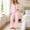 Pink, variant on Womens 2 Piece Ribbed Knit Pajama Set Long Sleeve Cold Shoulder Lounge Sleepwear Pants,Size M
