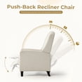 thumbnail image 2 of Bonzy Home 2-Pack Manual Push Back Recliner Chairs, Fabric Wingback Reclining Chairs with Padded Seat, Modern Recliners for Living Room Bedroom, White, 2 of 9