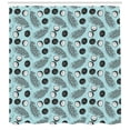 thumbnail image 3 of Ambesonne Palm Leaf Shower Curtain, Hawaiian Tropical, 69"Wx70"L, Aqua Black White, 3 of 3