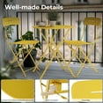 thumbnail image 5 of GRANDPATIO 3-Piece Foldable Bistro Set with Round Table - All-Weather Steel Frame, No Assembly, Multi-Color Outdoor Patio Furniture for Garden/Beach, Yellow, 5 of 8