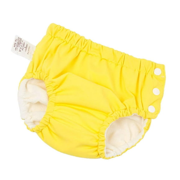 Couche de Bain Bébé pour Bébé Piscine Réutilisable Piscine Pantalons Tissu Couchette Jaune (Pour12-14kg)