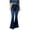 Dark blue, variant on QURATI Women's High Waisted Flare Jeans | Retro Stretchy Bell Bottom Denim Pants Womens Bottoms Black L