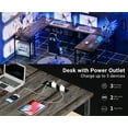 thumbnail image 6 of iSunirm Home Office L Shaped Desk with Magic Power Outlets and USB Charging Ports, 50.4"D x 42.5"W x 29"H, Storage Shelves, Reversible L Shaped Desk, Both Suitable for Students&Adults, Oak, 6 of 8