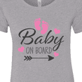 thumbnail image 4 of Inktastic Baby on Board with Arrow Pink Footprints and Hearts Women's T-Shirt, 4 of 5