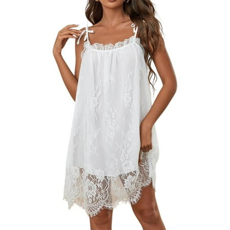 

Lace Slip Dress|Sexy Summer Sling Night Sleepwear for Women|Ladies Home Wear Classy Nighties Sleep Wear Nightgown Sexy Chemise Lingerie Black White Pink Green